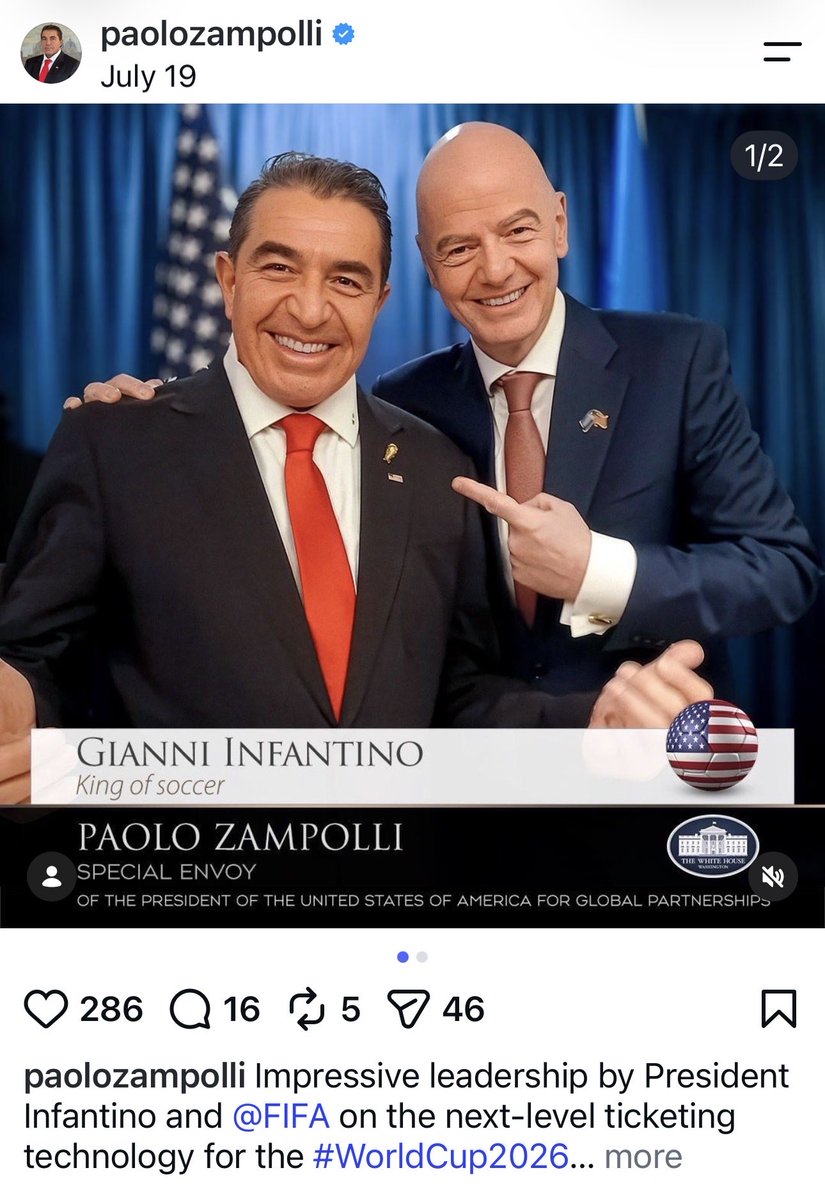 anthon7yandrews's tweet photo. Why isn’t the salary @AMBZAMPOLLI as a White House Special Envoy for Global Partnerships not public information?  We pay it & have a right to know. I’d imagine there are laws requiring full transparency of all government officials’ finances. Why does Zampolli get special treatment?
