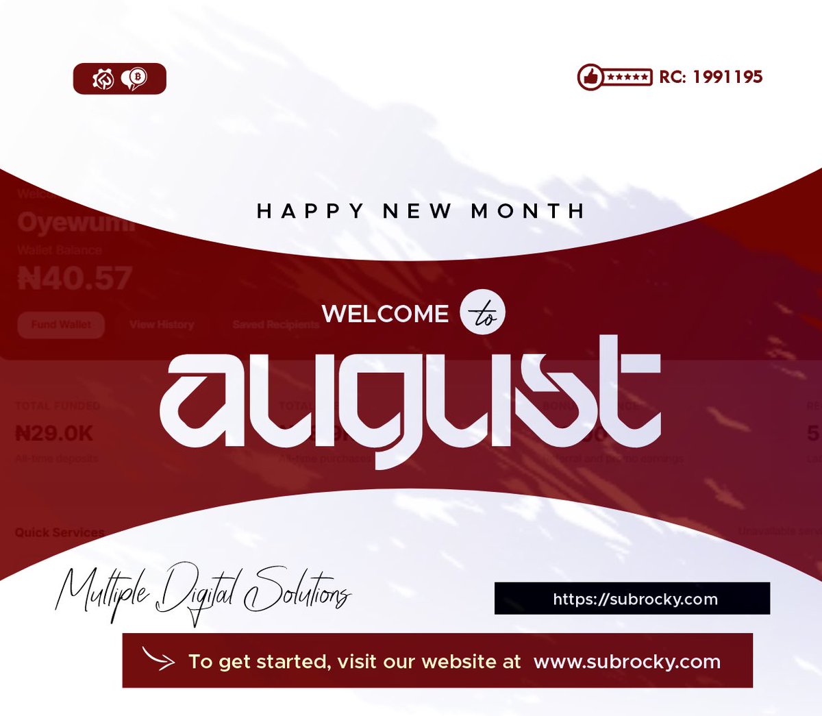 rocky_network's tweet photo. 🌼 Happy New Month!

May August bring you peace, good health, open doors, and countless reasons to smile. 

Thank you for choosing SubRocky. 

We look forward to serving you better this month. 💙 https://t.co/jF13LhZaxT