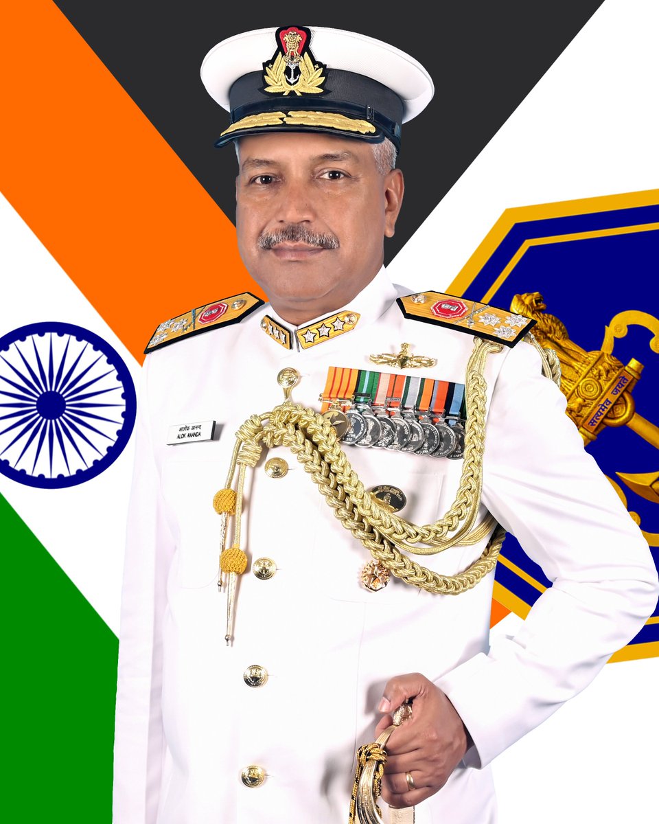 IN_NavalAcademy's tweet photo. Vice Admiral Alok Ananda, YSM assumed charge as the 13th Commandant of the Indian Naval Academy, Ezhimala, taking on the baton from Vice Admiral Manish Chadha, AVSM, VSM

An alumnus of the Naval Academy, Goa, and a Navigation & Direction specialist, he is a graduate of the #DSSC, Wellington, and the #NDC, Thailand. Over three decades of distinguished service, he has commanded INS Ghorpad and INS Satpura, served as an instructor at the #NDA, Khadakwasla, the Navigation & Direction School, Kochi, and #DSSC, Wellington, besides holding key appointments at Naval Headquarters, including Commodore Naval Operations and Assistant Chief of Naval Staff (Policy & Plans). Prior assuming this appointment he was the Flag Officer Commanding Eastern Fleet 

#IndianNavy #IndianNavalAcademy #Ezhimala #NavalLeadership