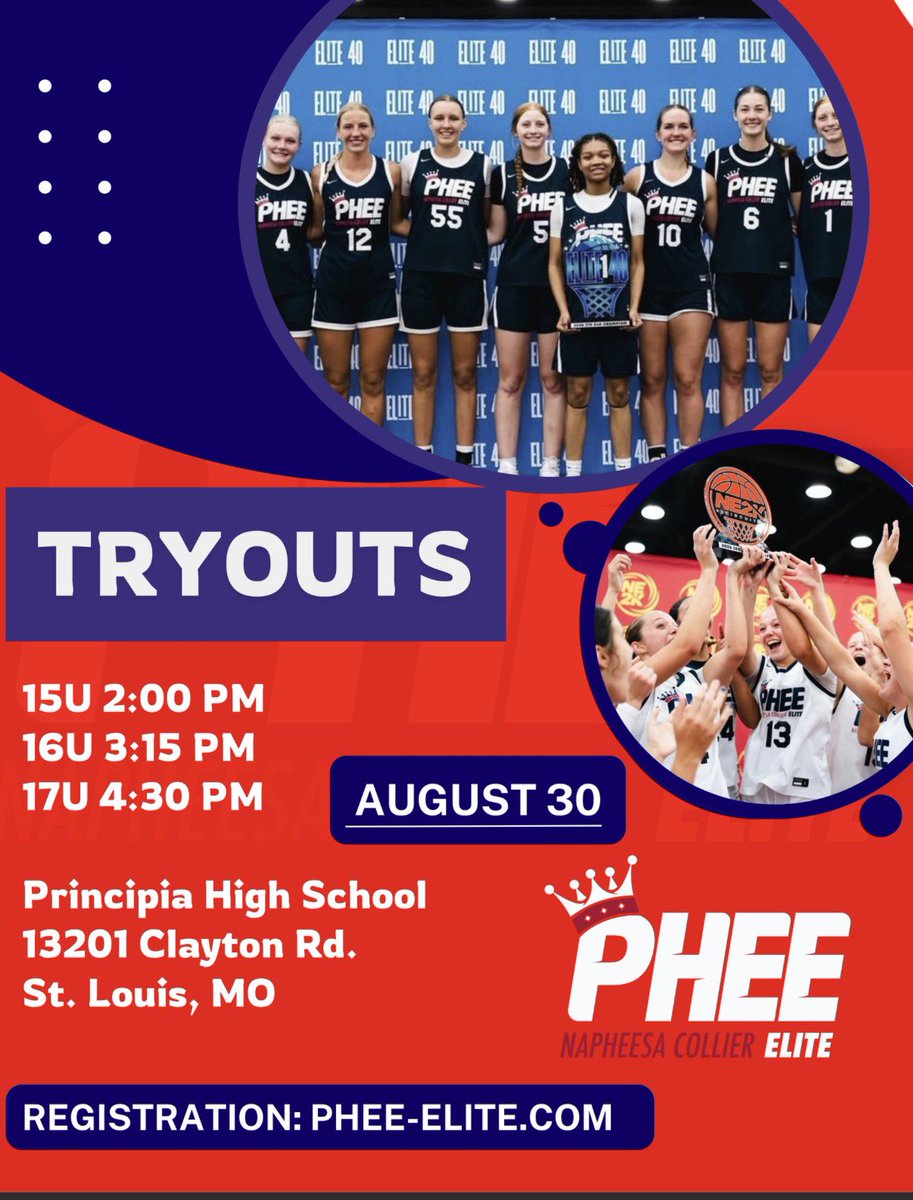 PheeElite's tweet photo. Tryouts are this month! Sign up today https://t.co/Zaot5oR8Mi https://t.co/DkYre2vvYT