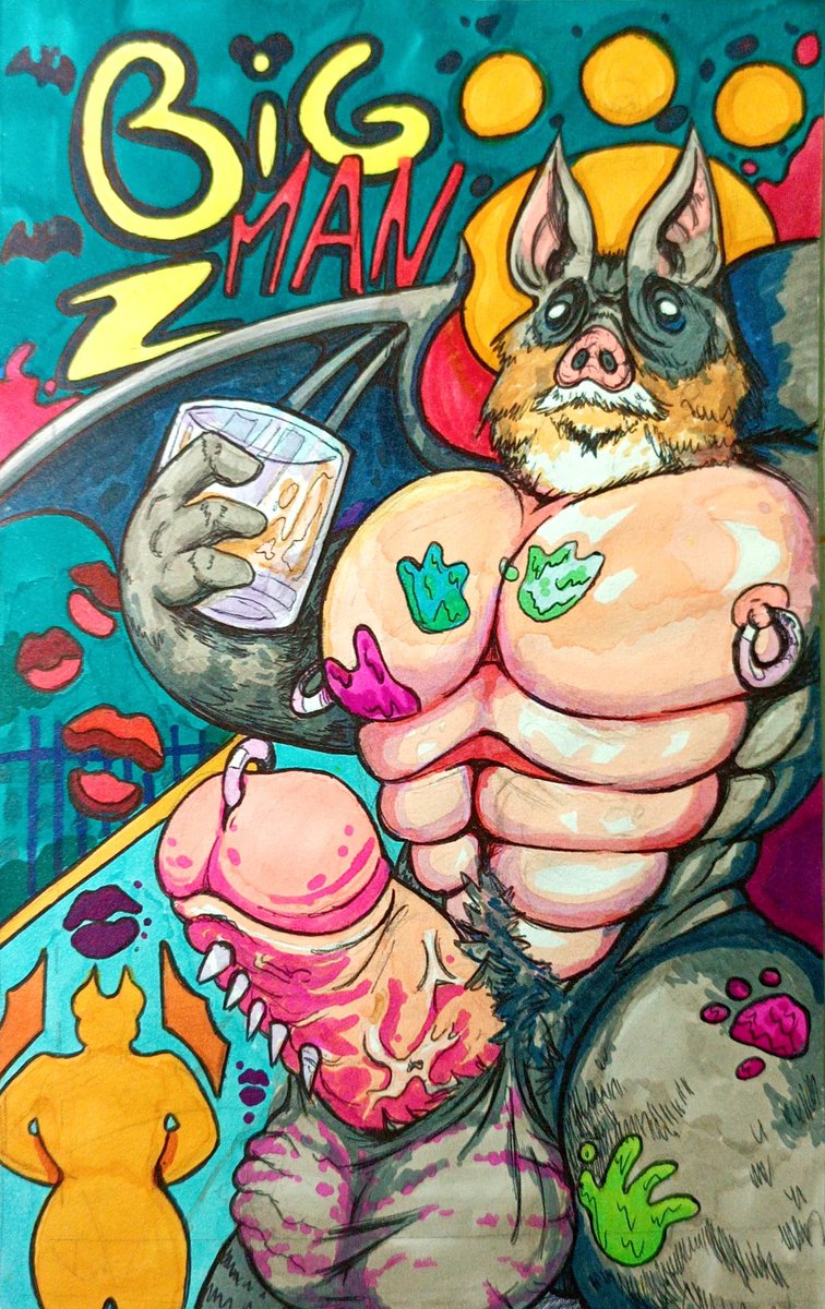 Just_Kthing's tweet photo. Bat Cover Illustration
"An illustration I made to use as the cover of my notebook, but now I'm afraid to remove the page because I think it's too beautiful."
Traditional drawing.
Scanned version.
2026
#furry #furryart #bat #NSFW #nsfw #traditional #drawing #dick #cover #artwork https://t.co/wRubgDe0Fa