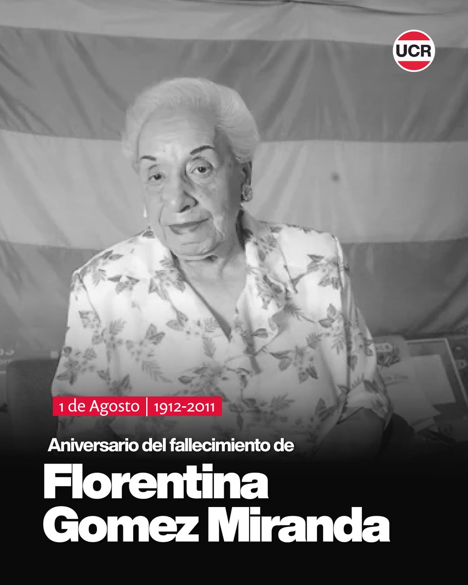 UCRNacional's tweet photo. DÍA DE LA MUJER MILITANTE RADICAL

En el aniversario de su fallecimiento, recordamos a Florentina Gómez Miranda, quien hizo de la política una herramienta para ampliar derechos y abrir camino a las mujeres en la vida pública. https://t.co/z6uyuFGzQc