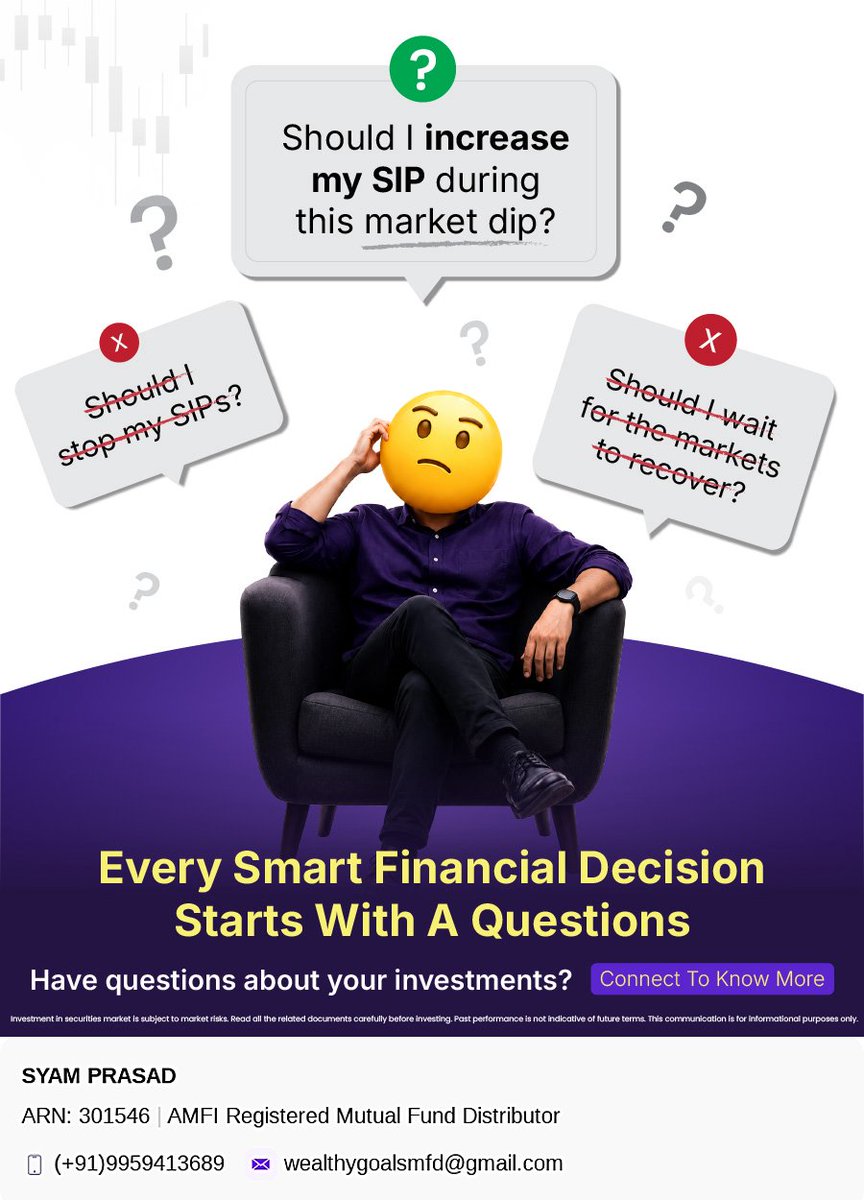 wealthygoals3's tweet photo. Taking time to understand before making decisions can help you stay focused on your long-term goals.
#mutualfunds #mutualfundsahihai #MutualFundInvesting #MutualFundIndia  #MutualFundSIP #wealthygoals 
Start your investing journey with me - https://t.co/ULMmmugMwc https://t.co/cUAWWgSsr6