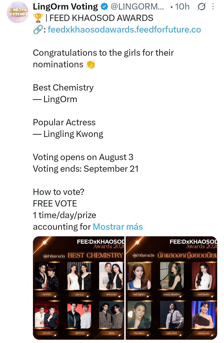 LINGORMVOTING's tweet photo. 📝 | ANNOUNCEMENT ABOUT FEED KHAOSOD AWARDS 

Our team will NOT be participating in this vote. Thanks to all the followers who informed us about the context behind this

We apologize for posting without knowing the context. 

P.S. Everyone is free to use their money or time to vote however they want, but we won't be spending any money here. 🙏

#VoteForLingOrm #LingOrm #หลิงออม