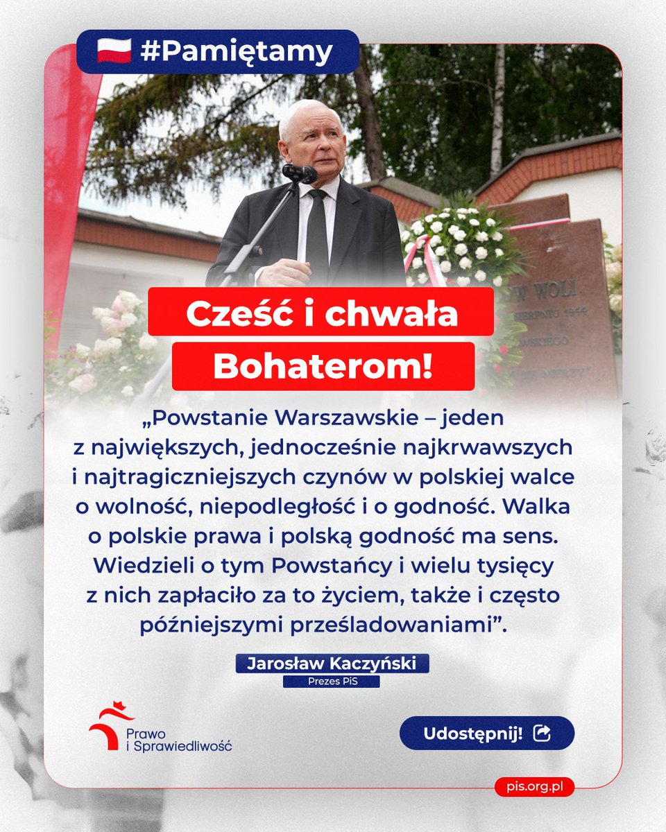 🇵🇱 Prezes PiS Jarosław Kaczyński @OficjalnyJK 👇 #Pamiętamy
