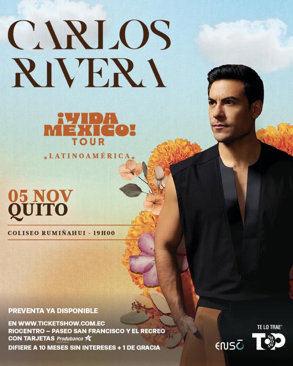Online_RiveraP's tweet photo. @_CarlosRivera llega a Ecuador con “Vida México Tour,”

📍 Quito – 5 de noviembre
📍 Guayaquil – 7 de noviembre

🎟️ Preventa ya disponible en https://t.co/YUK20kqHbS y sus puntos de venta a nivel nacional. 

Carlos Rivera #VidaMexicoTour
Reik 2026Tour

Te lo trae topshowsec https://t.co/XNOwQuPudB