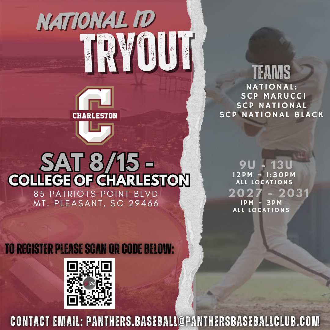 PanthersProgram's tweet photo. 🚨 National Level Tryout – South Charlotte Panthers🚨
The Panthers are holding National Level Player Tryouts on Saturday, August 15 at College of Charleston.
Come showcase your skills with the Panthers and CofC staff!
#scpdudes https://t.co/ie4Qs7YSUl