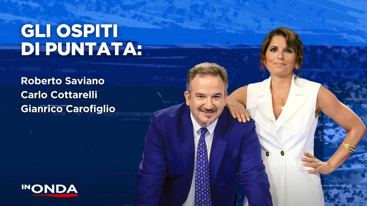 InOndaLa7's tweet photo. Appuntamento questa sera dalle 20.30 #InOnda con @mariannaaprile, @lucatelese e gli ospiti @robertosaviano @CottarelliCPI @GianricoCarof 

Su @La7tv , https://t.co/qR8I8LMSe9 e App #La7 https://t.co/AFUdwgbtNX