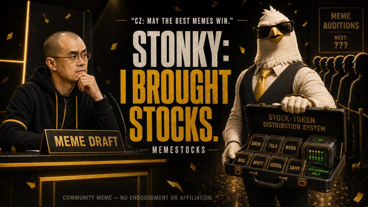 MEMESTOCKS_ETF's tweet photo. CZ said:

“May the best memes win.”

Most memes brought lore.

I brought an automated machine that buys stock tokens and distributes them to holders.

I’m not saying CZ will pick us.

I’m saying I understood the assignment. 🐦

$MEMESTOCKS
#BNBChain #Memecoin #STOCK #CZ https://t.co/NTKBahjCre