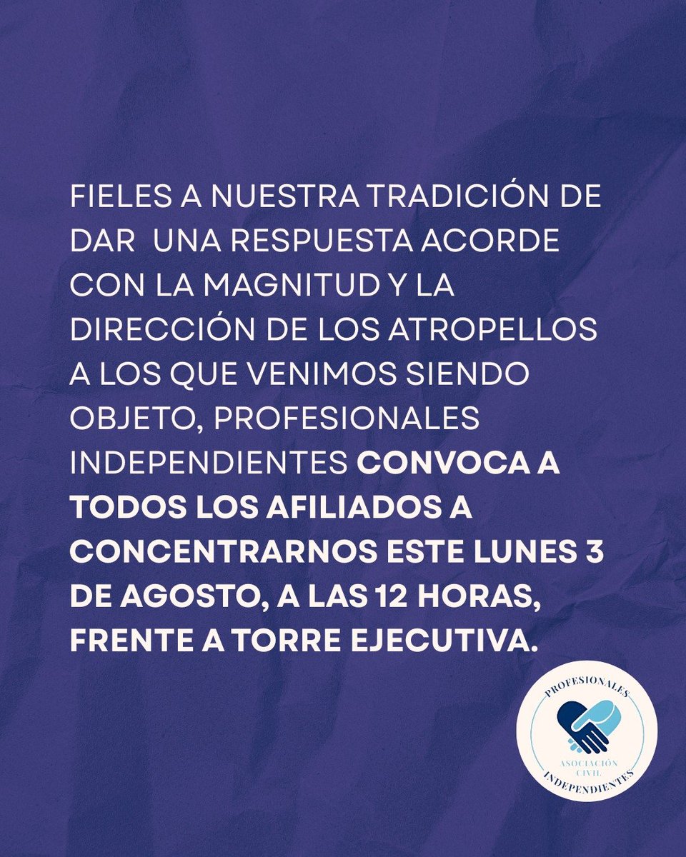 ProfesionalesI7's tweet photo. ⚠️ Movilización
Lunes 3 de agosto - 12hs
📍 Torre Ejecutiva (Plaza Independencia)
#cajaprofesional #profesionalesindependientes https://t.co/ZWuD6kA48j