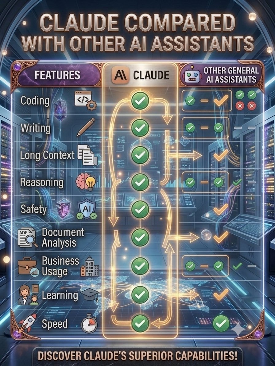 alexluna998's tweet photo. Why choose Claude over other AI tools? 🚀
​From coding &amp; reasoning to long context &amp; top-tier safety, Claude delivers all-around perfection! 💡
​Check out the chart to see how it dominates the competition.
​#ClaudeAI #AIAssistant #TechNews #ArtificialIntelligence https://t.co/9oHXFvBhdk