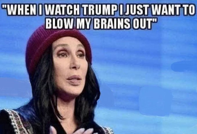 SIP_JBMG's tweet photo. Does CHER have the worst case of TDS in Hollywood ??? https://t.co/VW9fubbAWr
