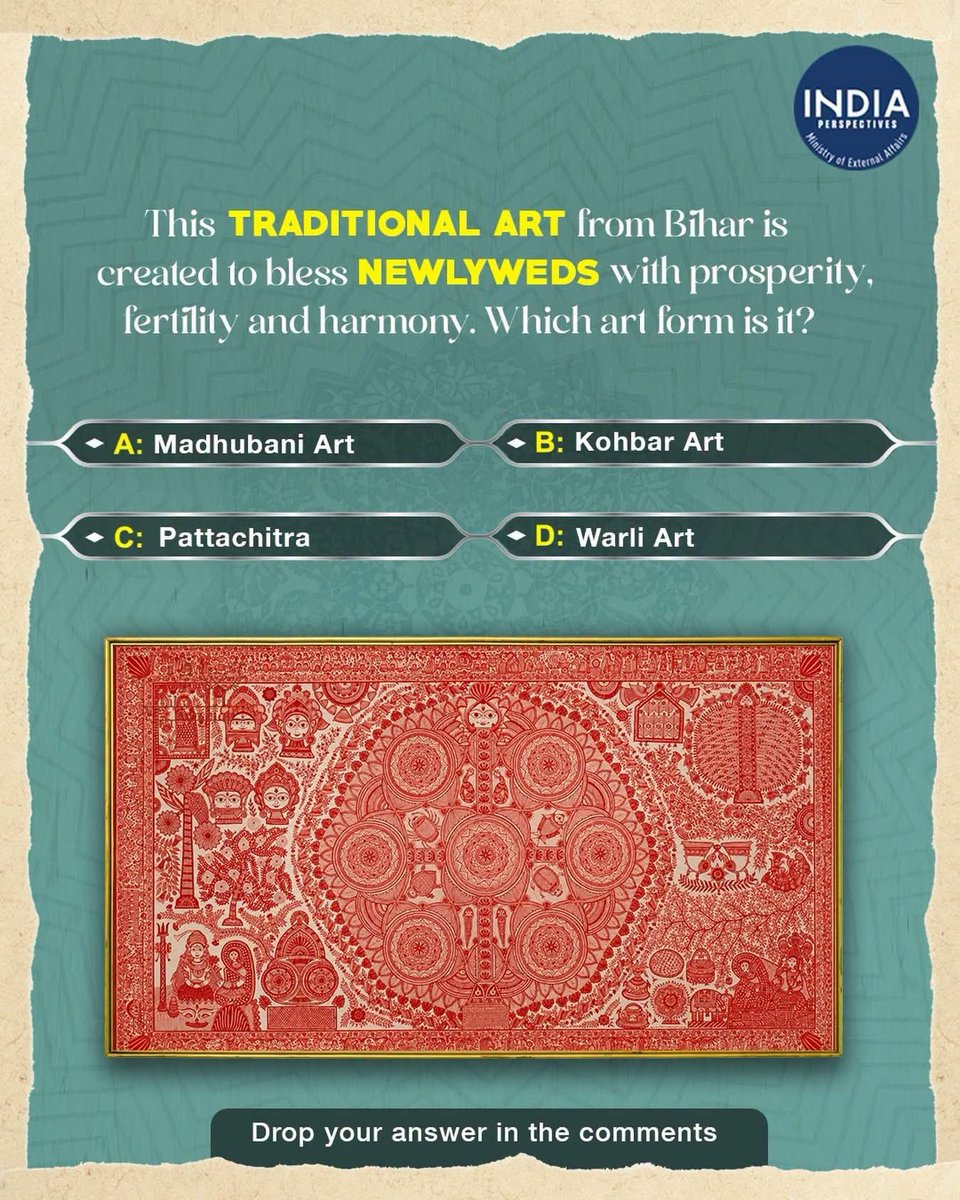 IndiainMoz's tweet photo. This wedding-specific art form has its own unique identity and is a wedding ritual, which is deeply rooted in Bihar’s Mithila tradition.

#IndiaMozambique https://t.co/vJWZEgPGdh