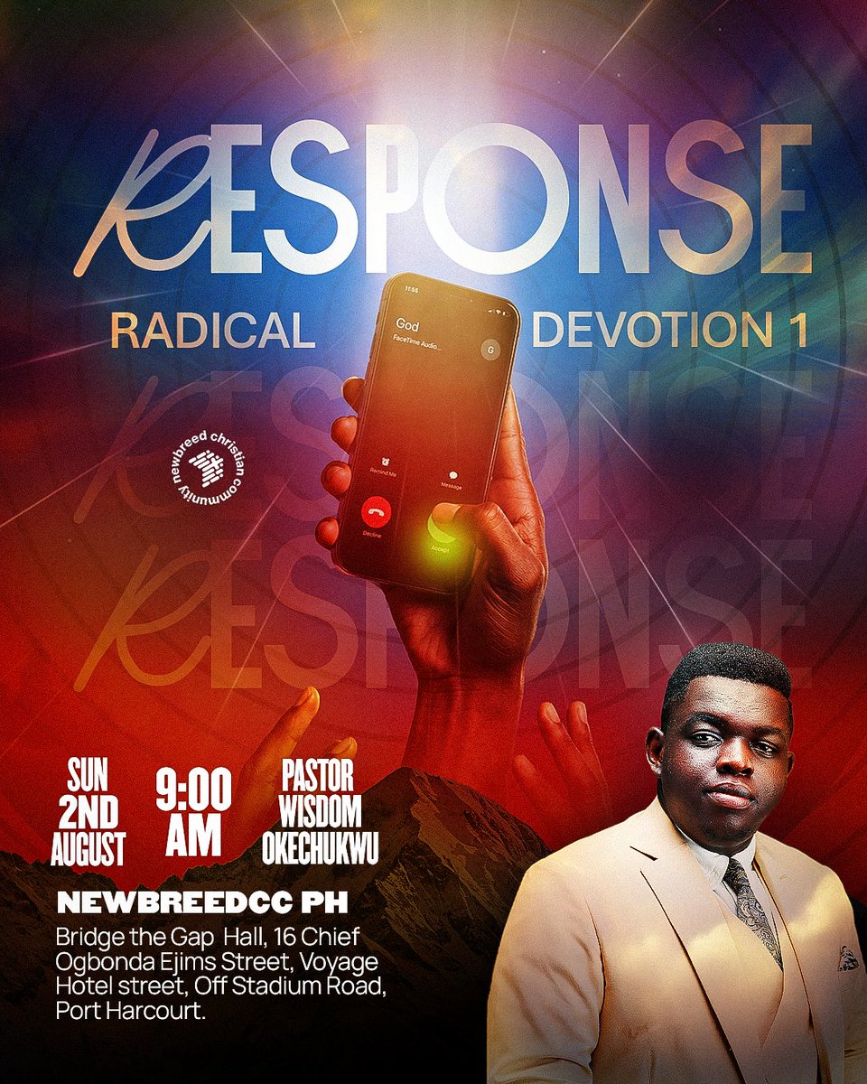 newbreedccng's tweet photo. @sir_davoh @ernie_olisama @iamekenechris @Efuru_Okoroafor @famous_alele @momodu_victor @WisdmOkechukwu @Toluwani_abe @Uwanatotheworld If you've been hungry for more of God, more truth, and more transformation, don't miss this service.
Come expectant.
Come teachable.
Come ready to say "Yes."
We'll be waiting to welcome you ποΈ
#newbreedcc #radicaldevotion #teachingseries #sundayservice #godeeper FollowJesus https://t.co/5y4lz8Ydsi