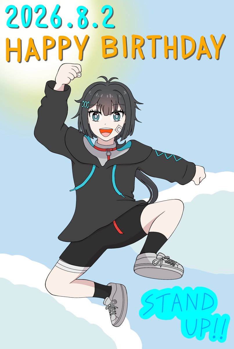 fla_art269's tweet photo. 破滅くん、今年もお誕生日おめでとう🎂
去年初めてお祝いされてから年に一度の特別な日に喜びを見いだせてなにより🥰
これからもみんなと楽しく幸せな時を健やかに、そしてこの夏暑くても元気に楽しくSTAND UP‼️

#破滅フラグ生誕祭2026
#破滅フラグの見習いメモ
#フラグちゃんed https://t.co/z7GVyDRztg