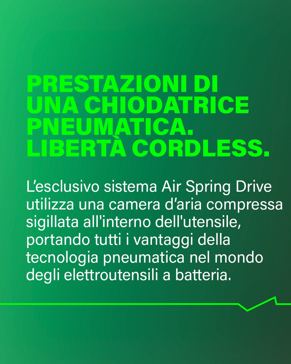 HiKOKITools_IT's tweet photo. La libertà del cordless. 🔋
Le prestazioni dell'aria compressa. 💨
Al cuore dell'Air Spring Drive System c'è una camera d'aria precompressa che rende possibile sparare fino a 3 chiodi al secondo.
Scopri di più: https://t.co/583kgfuhQo
#HiKOKI #AirSpringDrive https://t.co/YJ4SHLMfl1