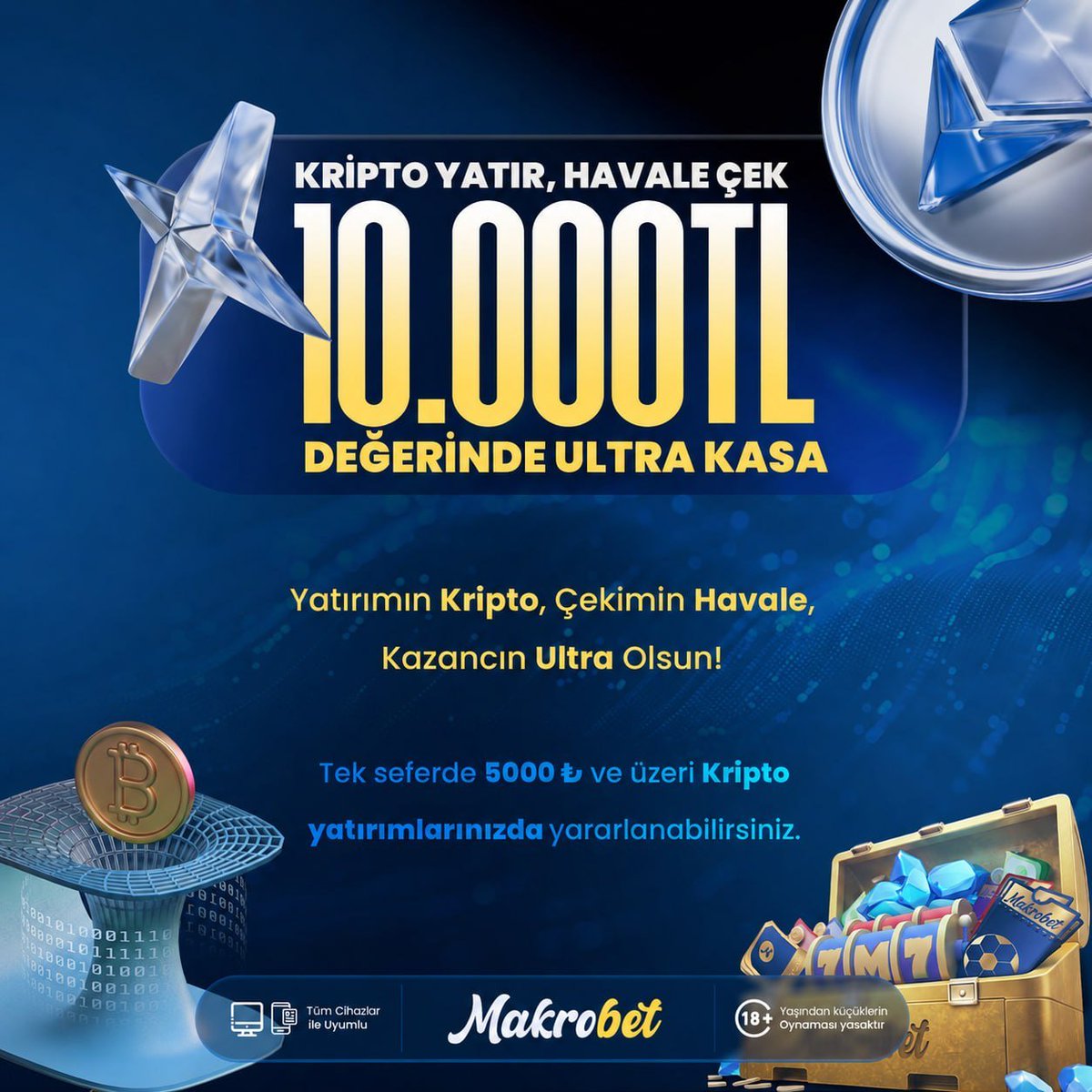 makrogircom's tweet photo. ⚪️10.000 TL DEĞERİNDE ULTRA KASA HEDİYE!⚪️

⚫️Kripto Yatır, Havale Çek: 10.000 TL değerinde Ultra KASA Kazan!

⚫️ Bu promosyondan yalnızca minimum 5.000 ₺ ve üzeri Kripto yatırımlarınız için yararlanabilirsiniz.

▶ girelim . com ◀
#makrobet #denemebonusu #denemebonusuverensiteler