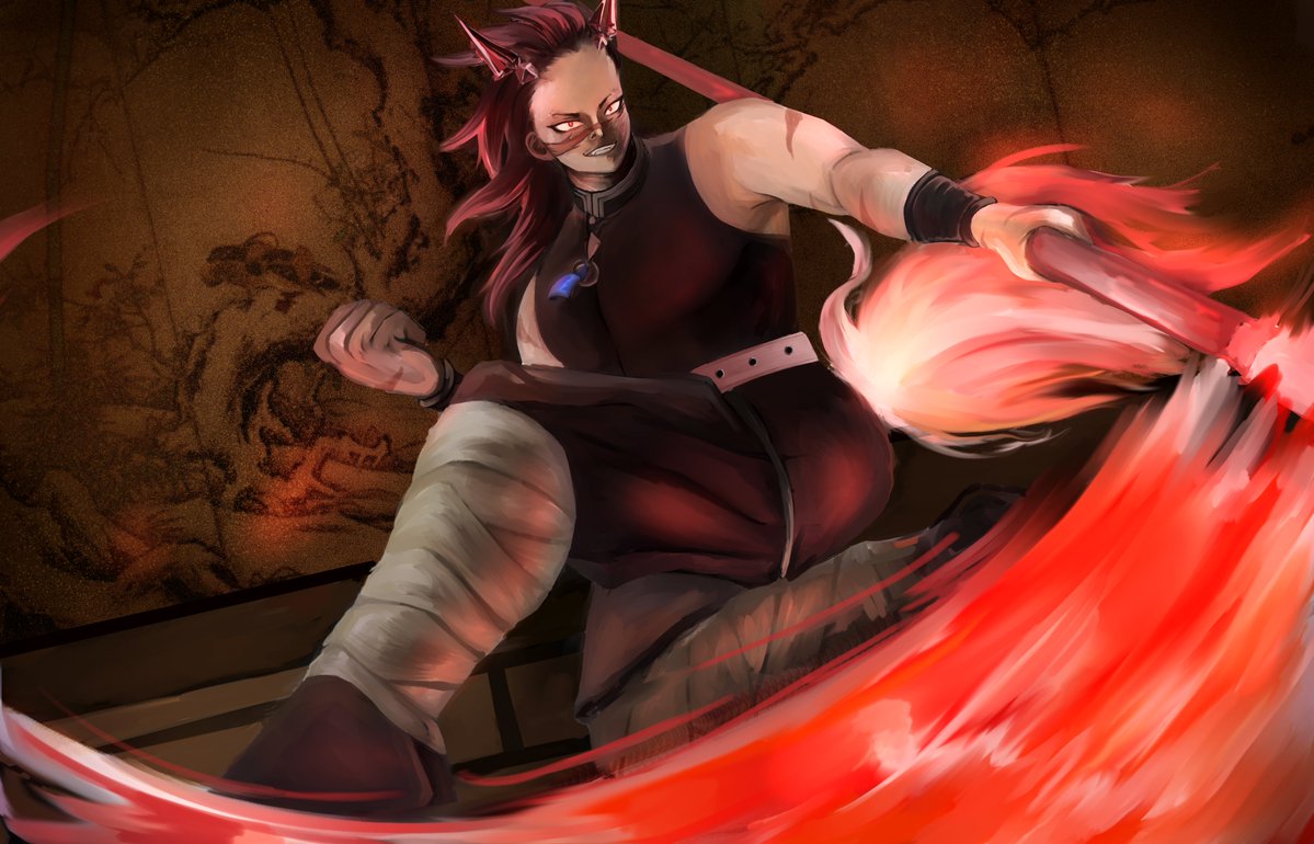 Yuk1o6's tweet photo. "You didn't honestly think that I was going down like this, did you?!"

Genya x Lupa - splash art

#Demonslayer #Wutheringwaves https://t.co/psGUZRB0q4