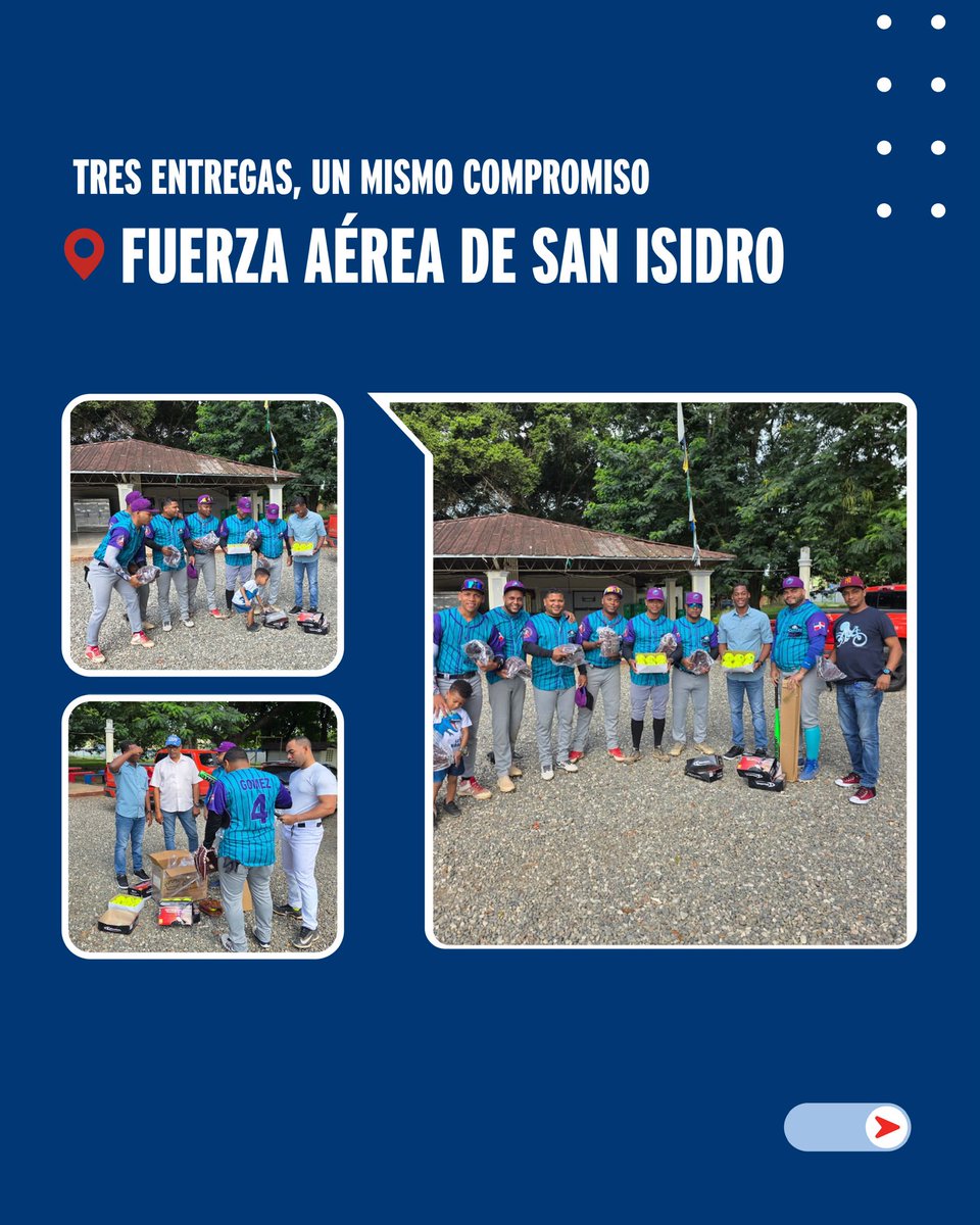 MinInteriorRD's tweet photo. El deporte es una herramienta que fortalece la convivencia, promueve valores y crea oportunidades para niños y jóvenes.

A través de estas entregas de utilería deportiva en la Fuerza Aérea de San Isidro, San Cristóbal y Villa Mella, seguimos respaldando iniciativas comunitarias que fomentan la integración y el desarrollo a través de la práctica deportiva.

Continuamos impulsando acciones que contribuyen a construir comunidades más unidas y seguras.

#InteriorYPolicíaRD