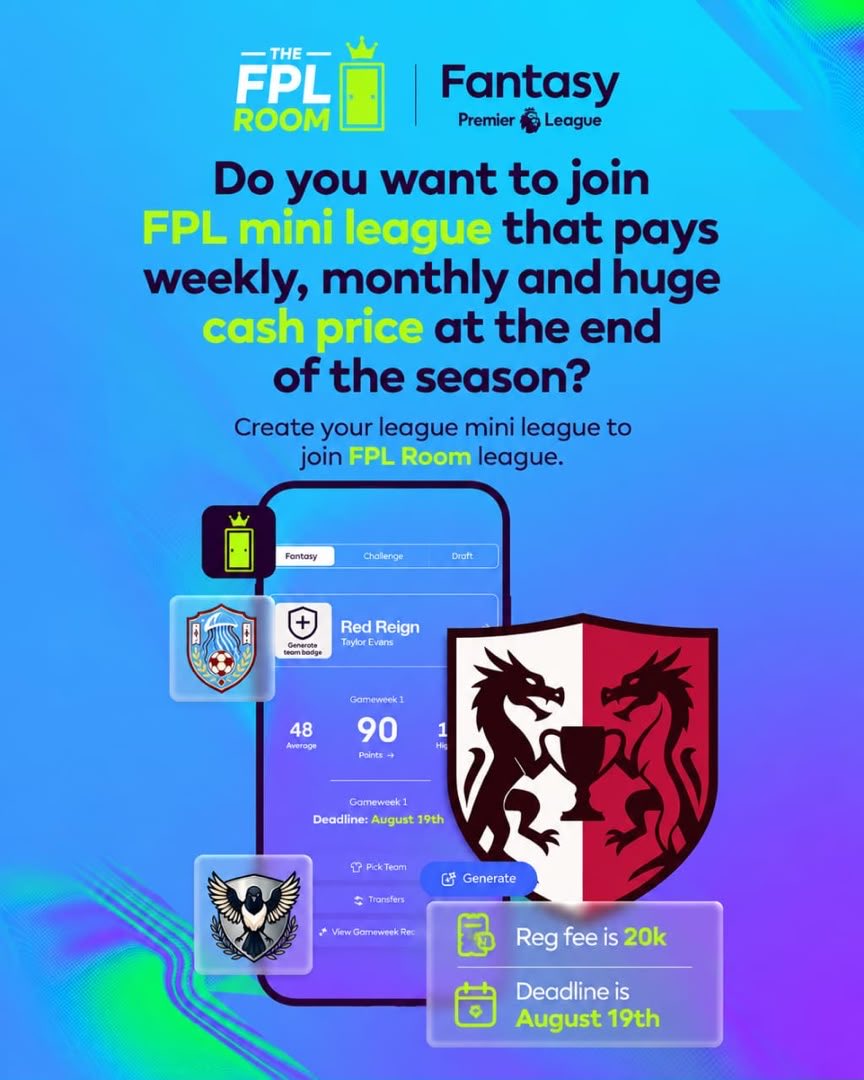 saidat_salau's tweet photo. FPL will be back in few weeks. 
Join the FPL Room to compete with other manager 

Join the Group 

https://t.co/NL5MxTdc0f

FPL updates, Tips and bants
Follow the The FPL Room channel on WhatsApp: https://t.co/sgPg0FHVbT https://t.co/Z9hJ1QSmDE