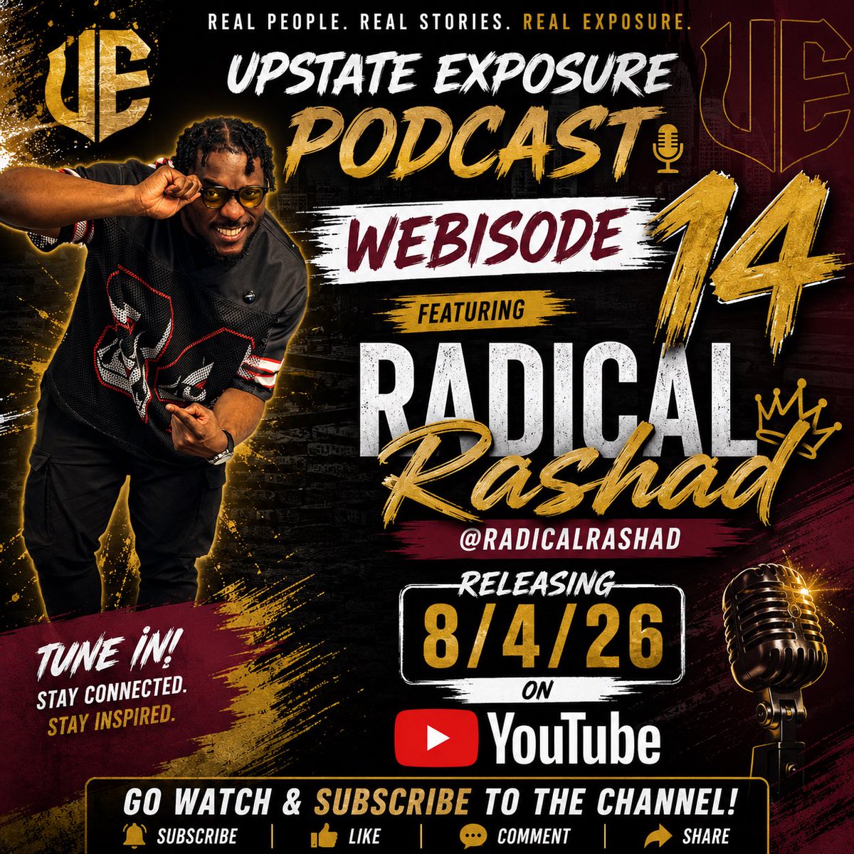 upstateexposure's tweet photo. #UEPAlert 🚨🚨🚨 @upstate_exposure_podcast_ 🗣️🎙️ Webisode.14 Featuring: @radicalrashad Of @everydaypeopleshow @everydaypeople_pr &amp; Radio Host On @thebeat1055fm Will Be Dropping On 8/4/26 Via @youtube Or Just Click The Link In My Bio Now ➡️🔗 And Subscribe To The Channel 📺 https://t.co/DOgWyOSA1F