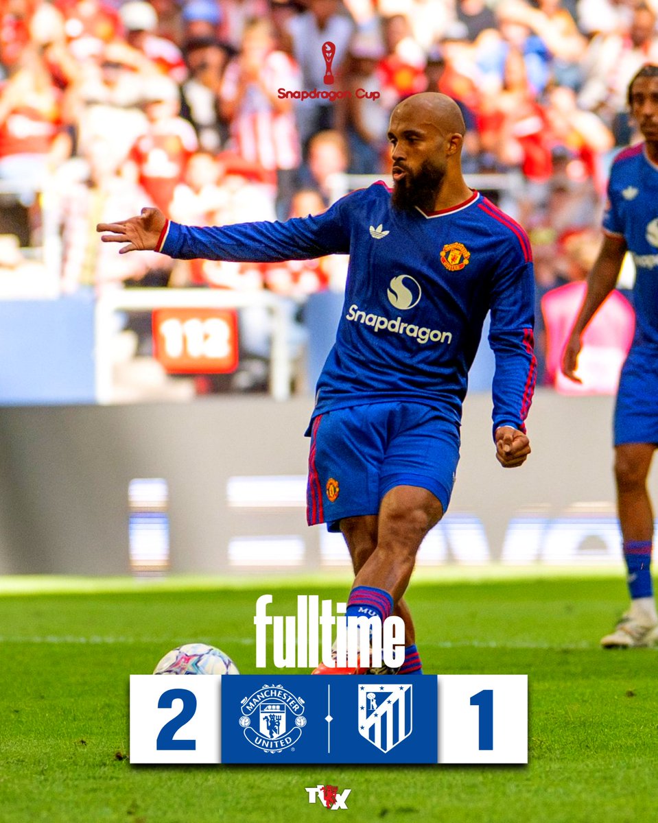 RedXtraID's tweet photo. Snapdragon Cup
FT : Manchester United 2-1 Atletico Madrid
⚽️ Bryan Mbeumo 53' (Pen), 74'
————————————
⚽️ Ortiz 5'
Comeback is reall
#MUFC #MUNATM #GGMU #RedXtraID https://t.co/xSTIwTPoPd
