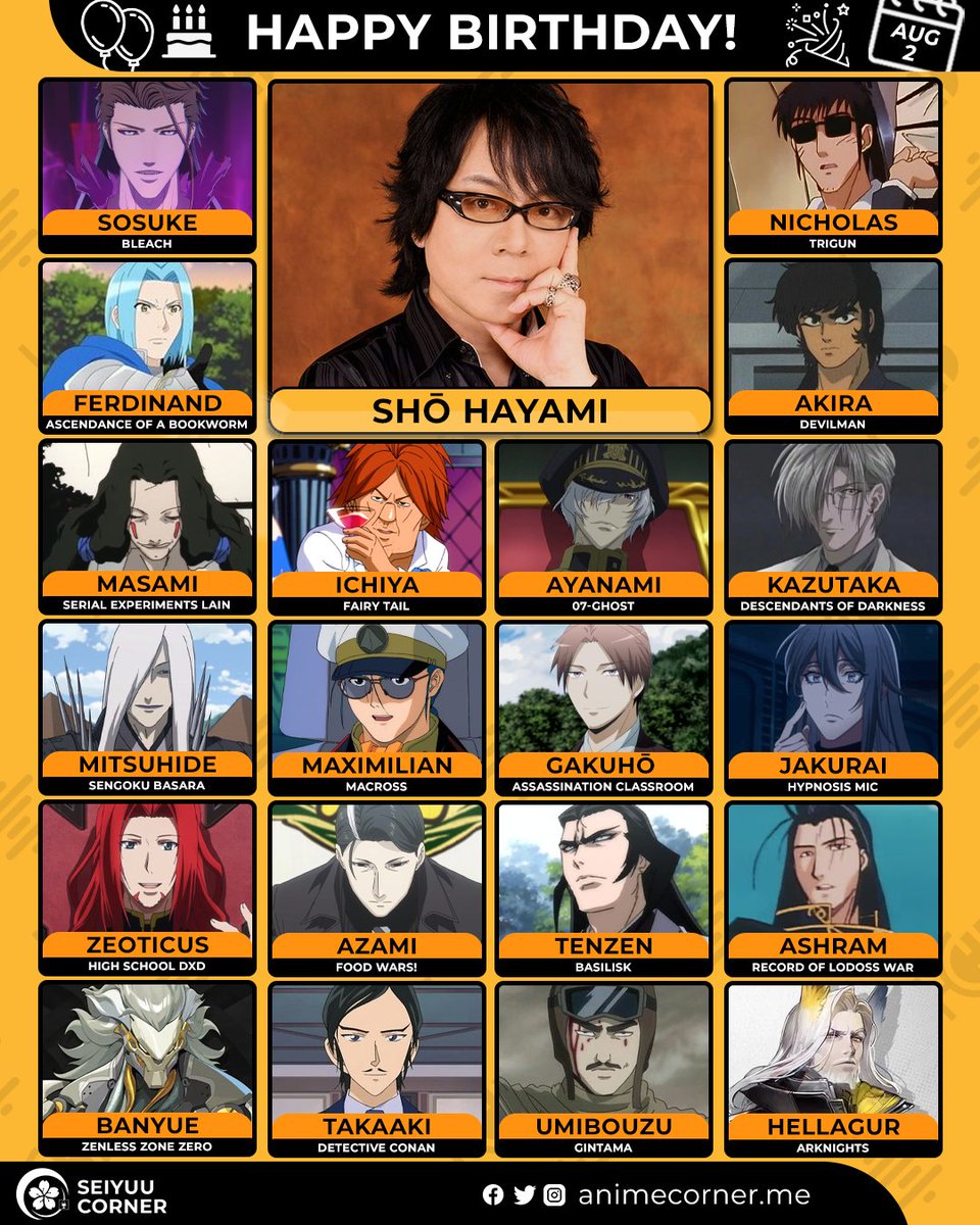 seiyuucorner's tweet photo. Happy birthday to Sho Hayami! 🎉 

Let's wish him all the best @show_ism 

#ShowHayami #速水奨 #速水奨生誕祭2026 https://t.co/pUwWnS4227