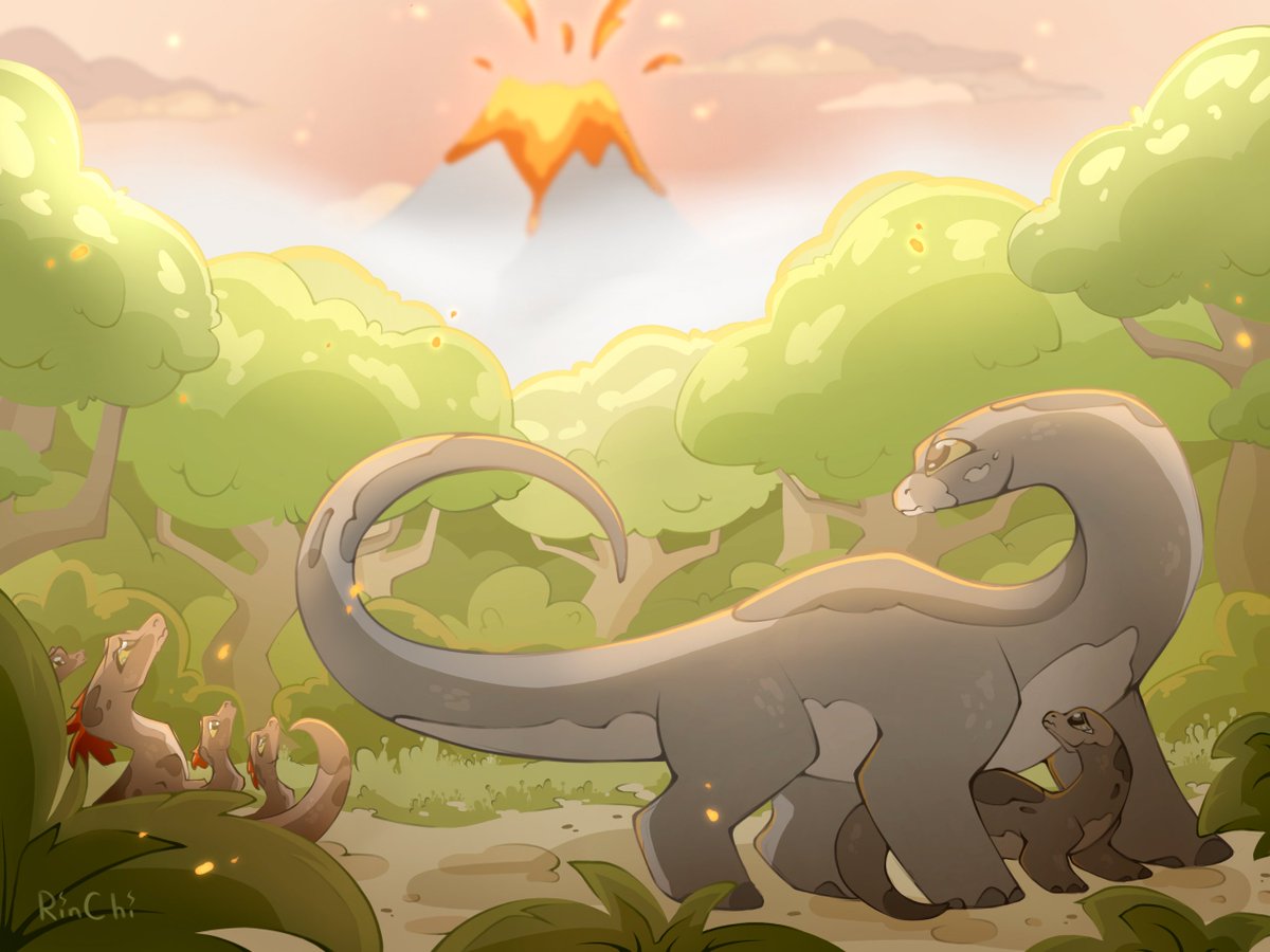 Rin_Chi_K's tweet photo. Commission
Fullbody illustration with background
Not OC on art, general dinosaur 

#dino #dinosaur #dinosaurs #art #illustration #fullbody #raptor #diplodog https://t.co/tJO9fogj9T