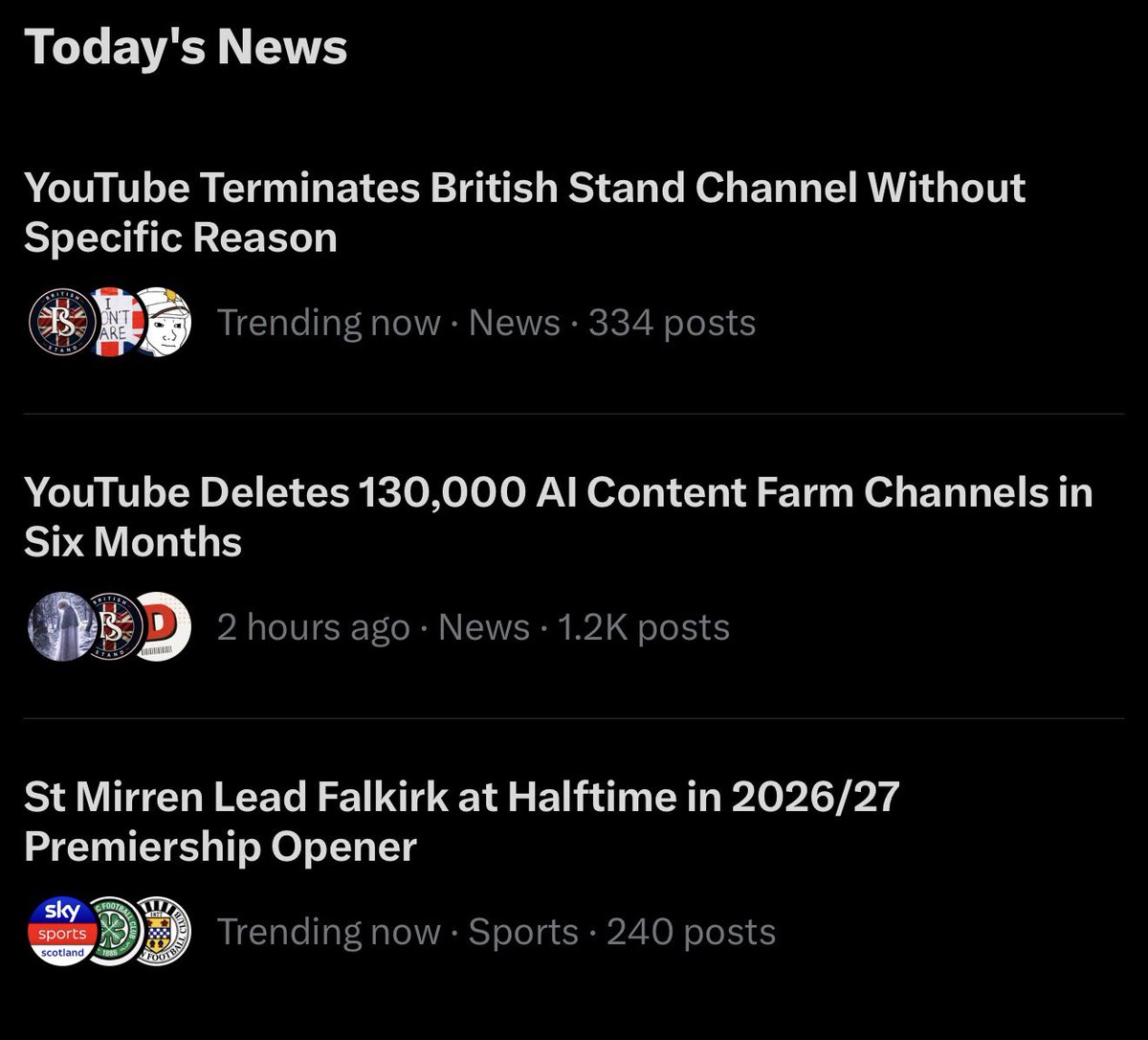 britishstandd's tweet photo. Our story about YouTube terminating our channel has now reached the trending page, yet @TeamYouTube remain completely silent.

The support from everyone has been absolutely overwhelming, and I genuinely can’t thank you all enough. Every share, comment, and message has meant the world.

I’m not asking for special treatment. I’m simply asking for someone at YouTube to contact me, explain why this happened, and ensure my case receives a genuine human review.

That’s all I’ve ever wanted.