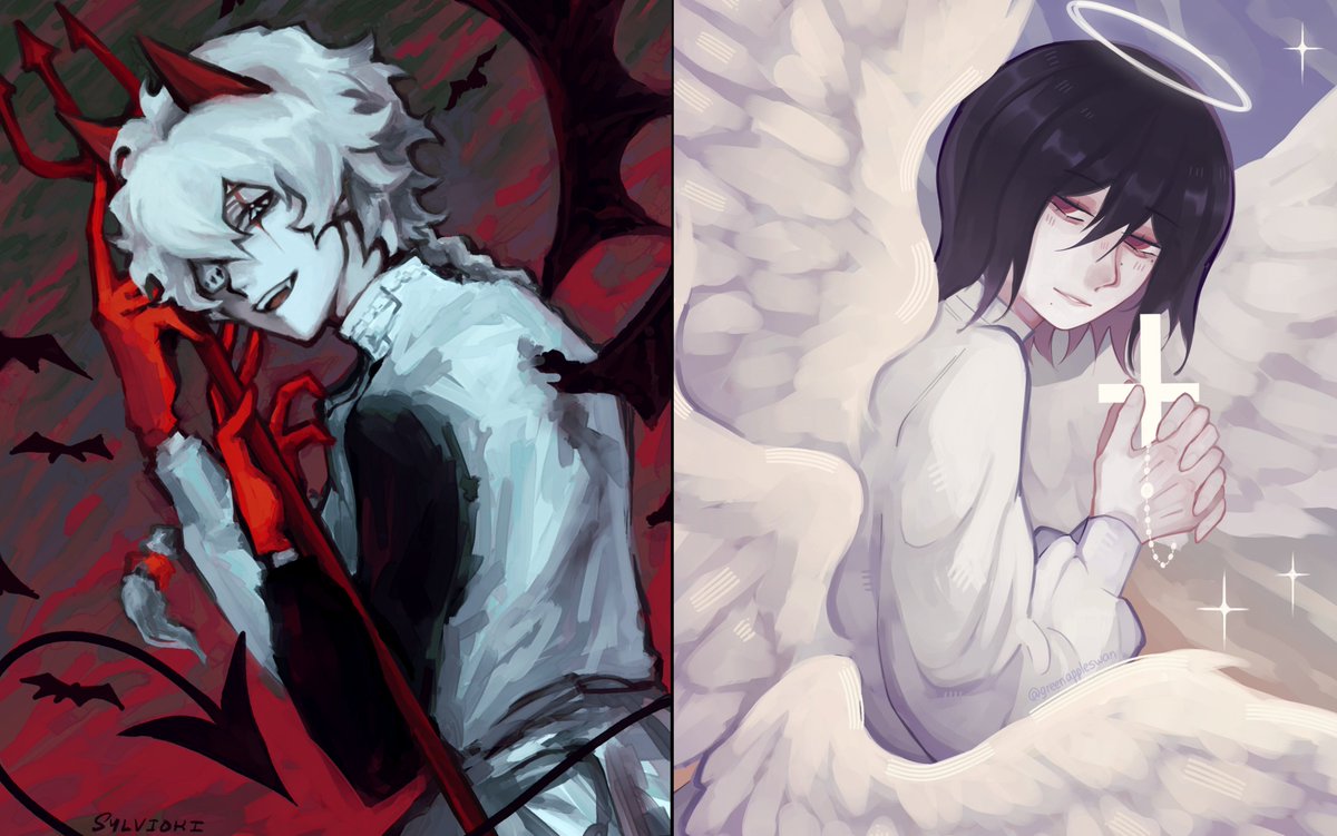 sylvioki's tweet photo. #fyolai Collab with @greenappleswan !!! I can be yuor angle or yuor devil...😈😇 https://t.co/JJqvFwuTNV