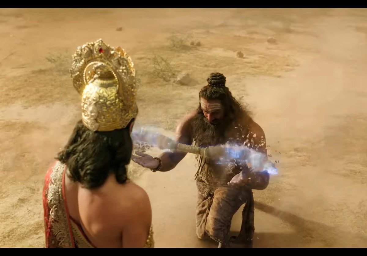 Duckyduck_7's tweet photo. I think this scene was narrated in a wrong way because Bhagwan Parashurama never bowed on one knee before Bhagwan Ram. https://t.co/1sRhE4UNfC