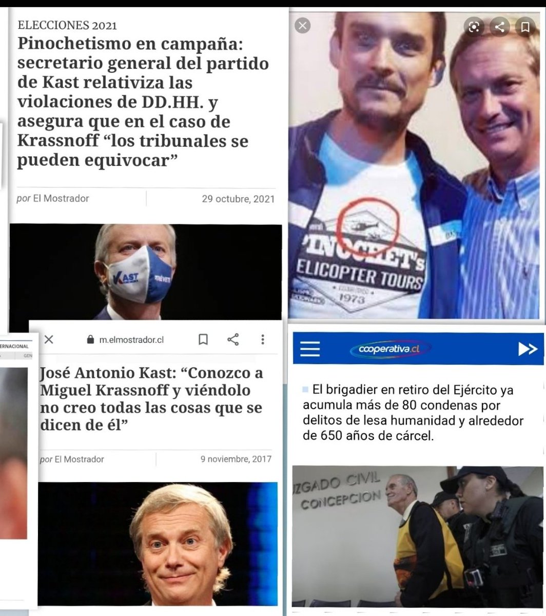 Rorr7x's tweet photo. @rodolfocarter @GabrielBoric Años atrás  beso a Paul Schaffer,  @joseantoniokast defiende a Krassnoff,  posa junto a polera helicópter's tours.
El eterno Peter Pan, el irresponsable,  culpando a Boric de sus malas decisiones. No entendió  que era  diputado y menos como  presidente de todos los chilenos. https://t.co/aiFIUGcLD5