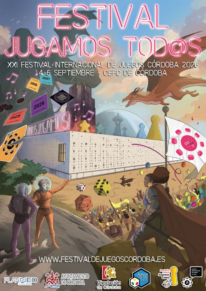 FJuegosCordoba's tweet photo. Los juegos invaden el CEFC de Córdoba. #FestivalJT26 

El XXI Festival Internacional de Juegos 2026 de Jugamos Tod@s se celebrará del 4 al 6 de septiembre en el Centro de Exposiciones, Ferias y Convenciones (CEFC) de nuestra ciudad andaluza de Córdoba. https://t.co/0yiKCTREdE
