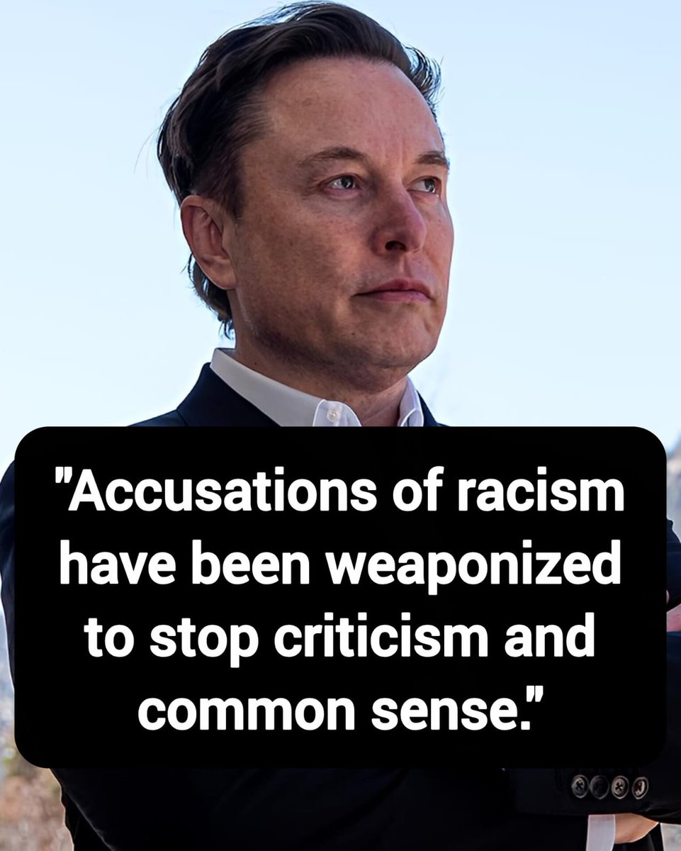 DavidJHarrisJr's tweet photo. Elon Musk: "Accusations of racism have been weaponized to stop criticism and common sense."

Thoughts? https://t.co/xBD24Nnea6