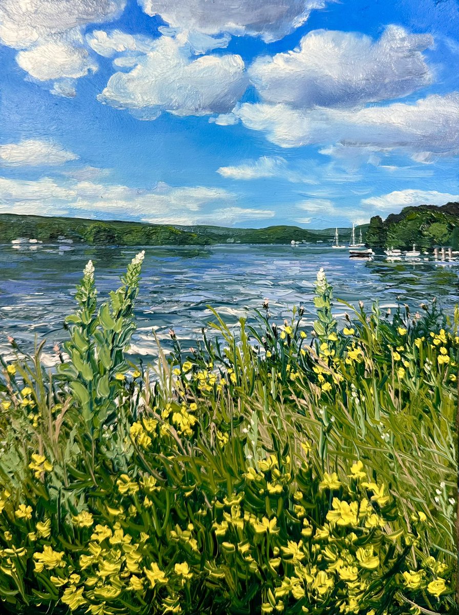 tagsalegirl's tweet photo. Two views of Lake Pocotopaug here in East Hampton! Painted from photos I took a couple weeks ago! Each is an 8x6” oil! https://t.co/zlJkw0cIf9