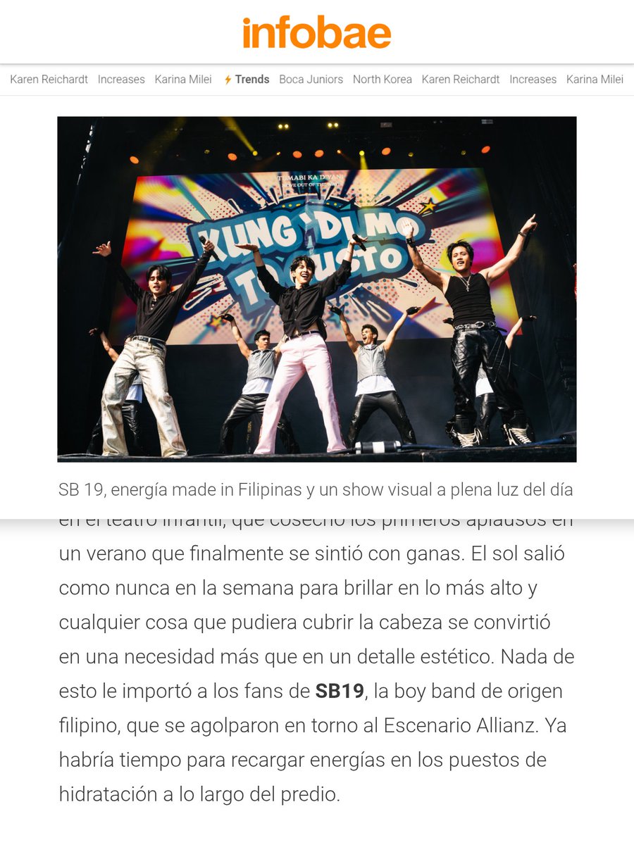 rrobotot's tweet photo. [@infobae, Argentina 🇦🇷 - SB19 mention]

🐐 https://t.co/H4HALKiG9E

- “The sun came out like never before this week. None of this mattered to the fans of SB19, the Filipino boy band, who crowded around the Allianz Stage.” [DL]

@SB19Official #SB19
#SB19atLollapalooza https://t.co/eZouVvEAJb