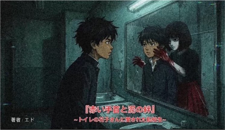 Edo_2008's tweet photo. 【新着小説のお知らせ】📢

『赤い手首と泥の絆：トイレの花子さんに愛された転校生』🩸🪞

「君の呼吸はいらない。その騒がしい心臓の音も、捨ててきて」🥀

👇こちらから読めます
[https://t.co/jjisxsi16R]

#なろう #小説家になろう #ヤンデレ #執着 #ダークロマンス #ホラー #創作 https://t.co/1f9IvBPItb