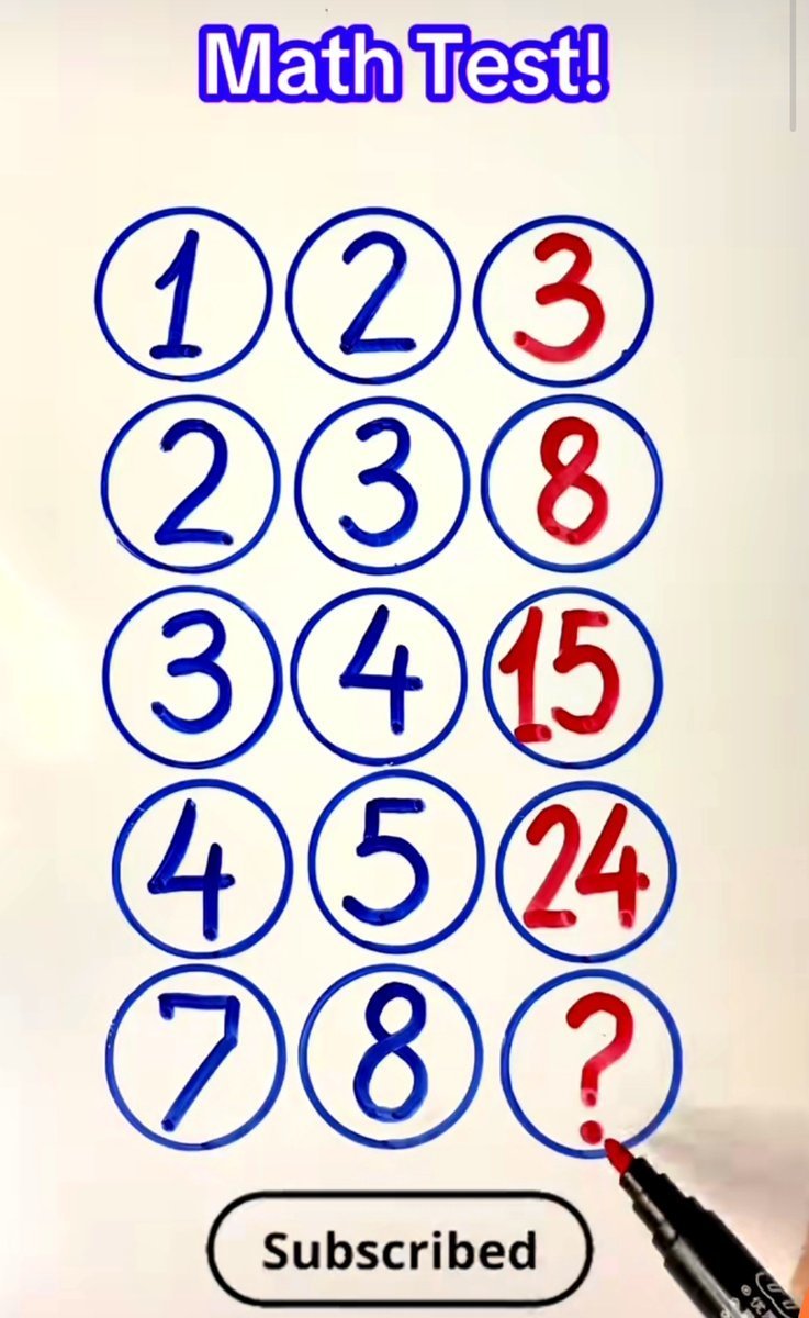 james8yg2's tweet photo. Only the intelligent ones can solve it.  
Which number will come instead of the question mark? https://t.co/up9nVSX0jP