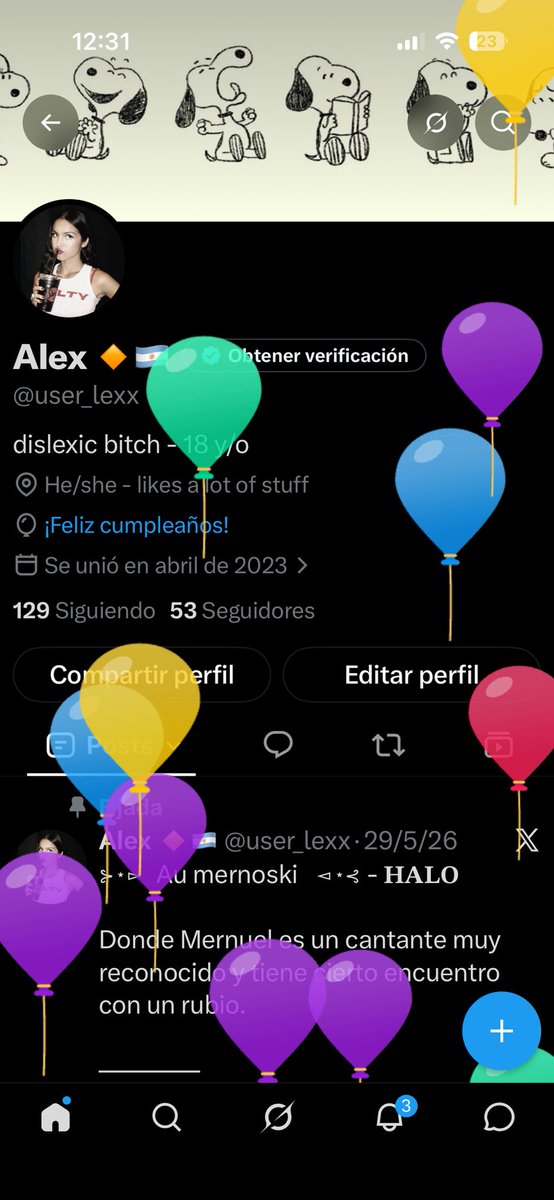 user_lexx's tweet photo. Omg me salieron globitos porque es mi cumple! https://t.co/4D2LEheKUf
