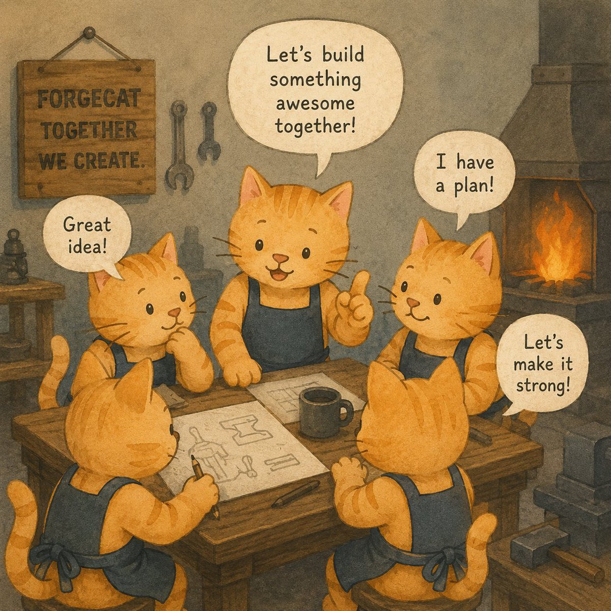 FORGECATfun's tweet photo. Great things are never built alone. π οΈπ±
Every legendary forge starts with an idea, every breakthrough starts with a conversation.
We gather. We discuss. We challenge. We create.
Brick by brick. Idea by idea. Together, we're forging the future. π₯
#forgecat #community https://t.co/3HDrMh4cxx