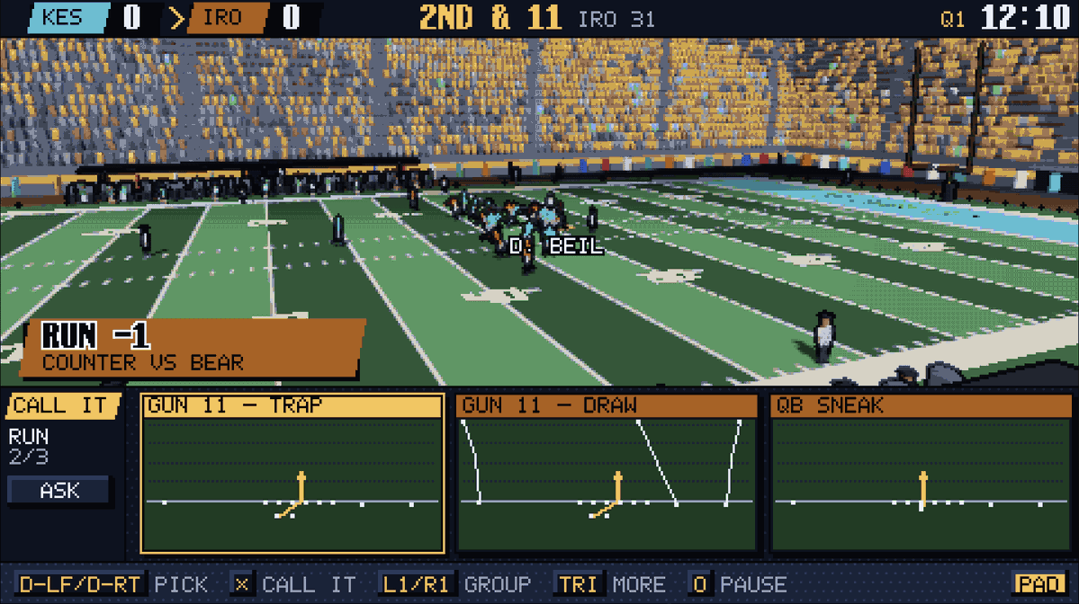 softdrinktv's tweet photo. My football game is coming along... thinking of calling it "Copycat League". You start in any year, like 1950, introduce modern schemes, and watch as the league starts to slowly adapt, copies your offense, the defensive meta changes, etc and you observe football naturally evolve! https://t.co/j0zdxY0DMj