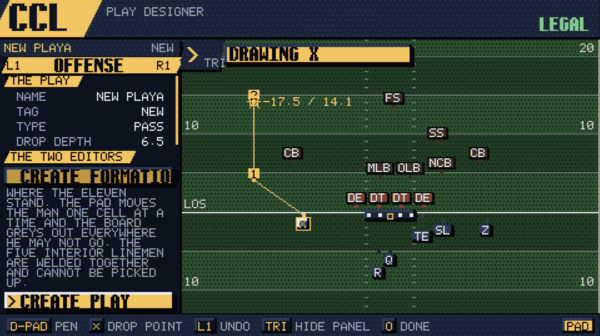 softdrinktv's tweet photo. My football game is coming along... thinking of calling it "Copycat League". You start in any year, like 1950, introduce modern schemes, and watch as the league starts to slowly adapt, copies your offense, the defensive meta changes, etc and you observe football naturally evolve! https://t.co/j0zdxY0DMj