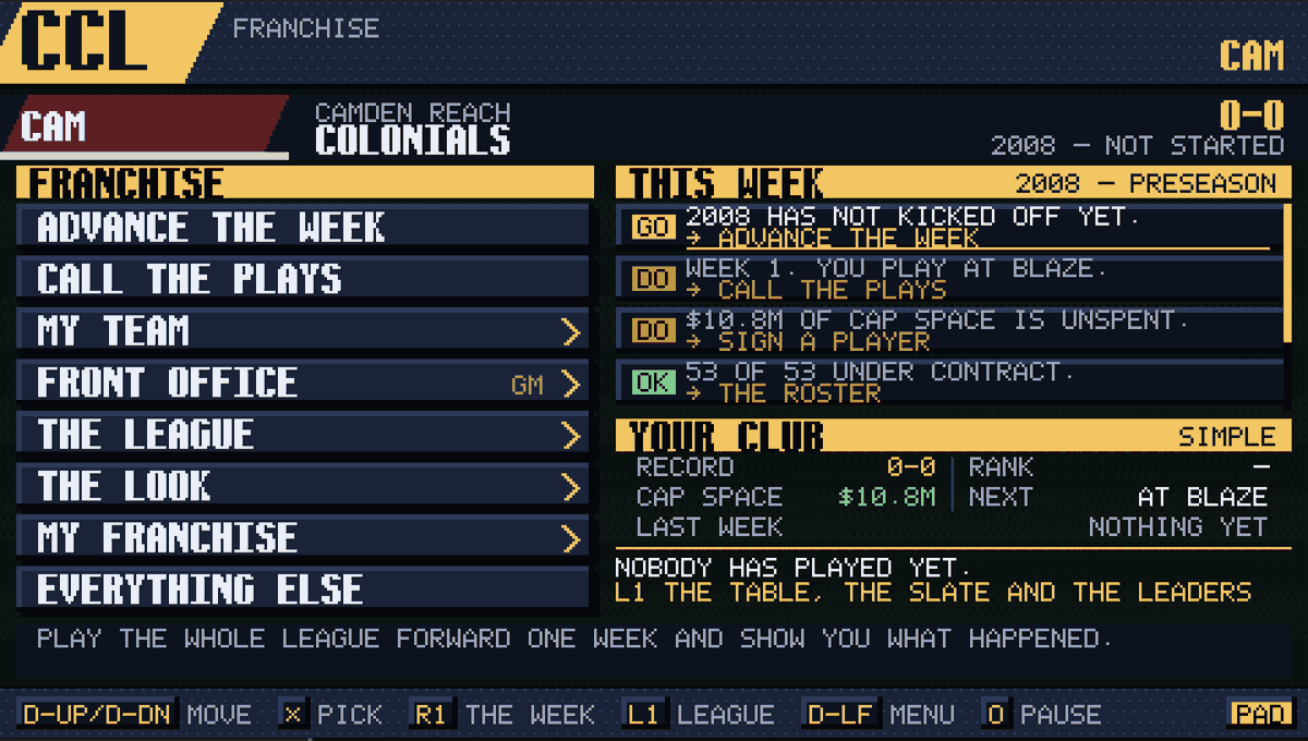 softdrinktv's tweet photo. My football game is coming along... thinking of calling it "Copycat League". You start in any year, like 1950, introduce modern schemes, and watch as the league starts to slowly adapt, copies your offense, the defensive meta changes, etc and you observe football naturally evolve! https://t.co/j0zdxY0DMj
