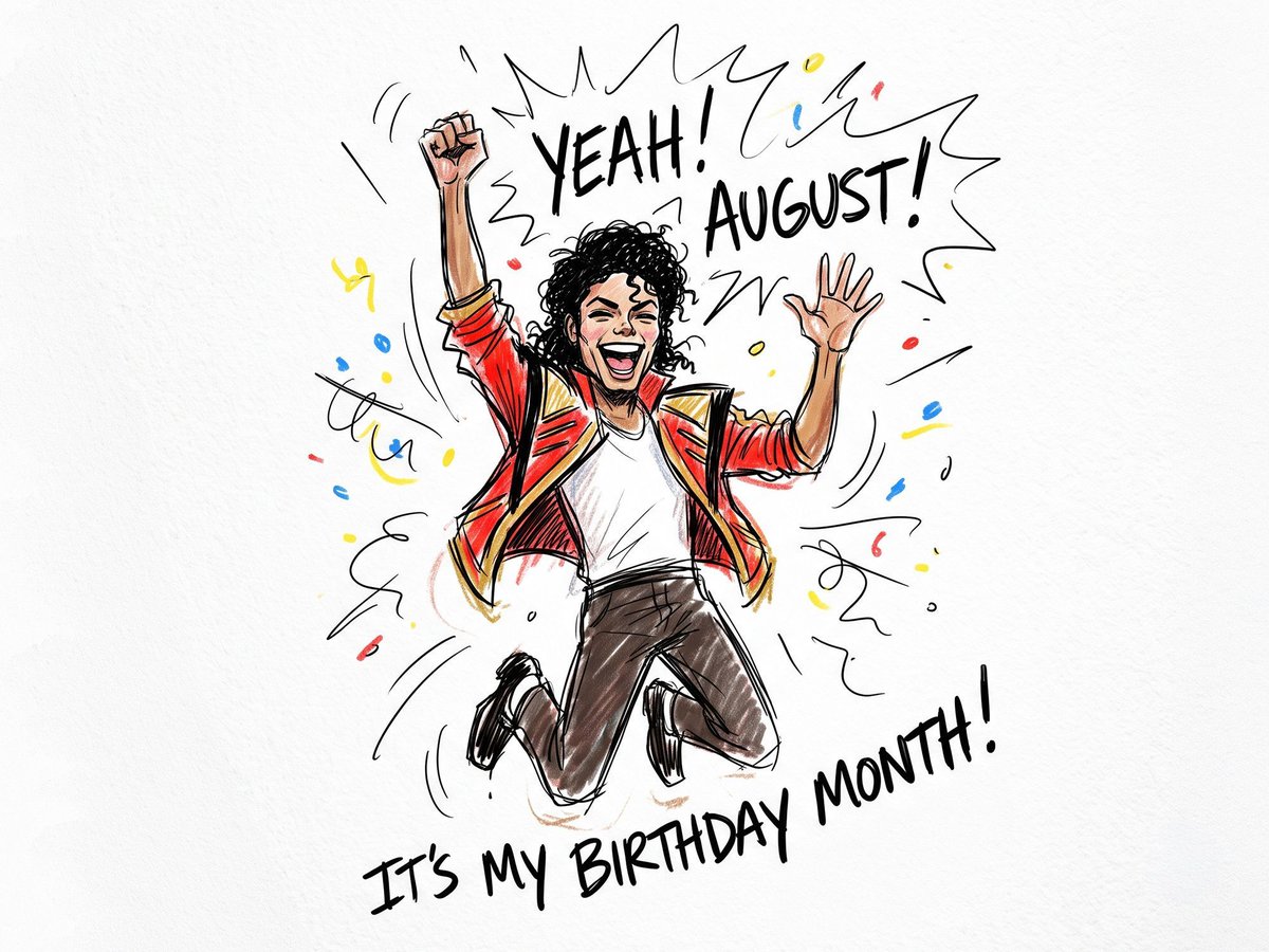 mjillustrated's tweet photo. When you're excited because it's the first day of your Birthday month! #MichaelJackson https://t.co/PytDdemMDA