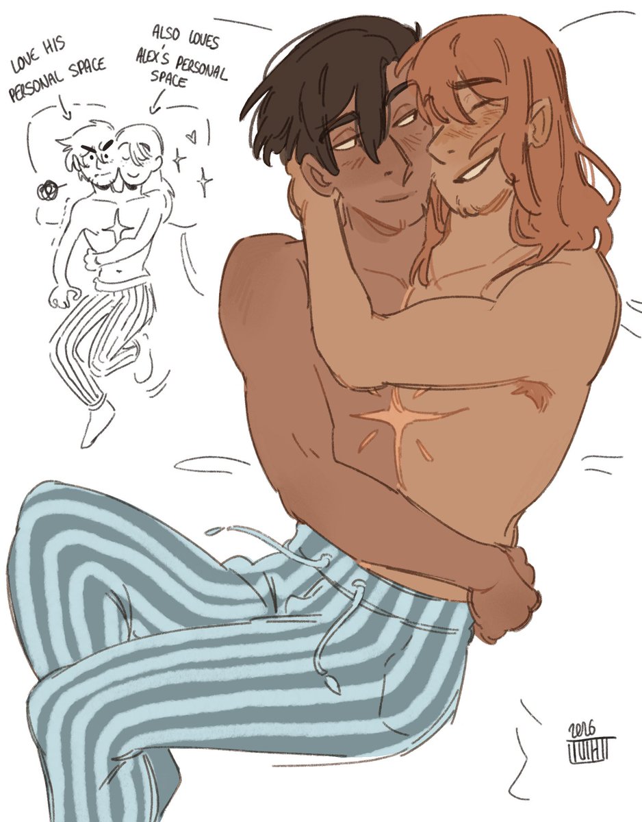 Toth__M's tweet photo. A little bit of affection 😌

And since I slept well I’ll answer some of your questions before you ask them:

- Alex and Ambre are not related
- they were born and raised in two separated bodies
- They were stuck like this under mysterious circomstances involving a shooting star https://t.co/Qu8LUOCE9u