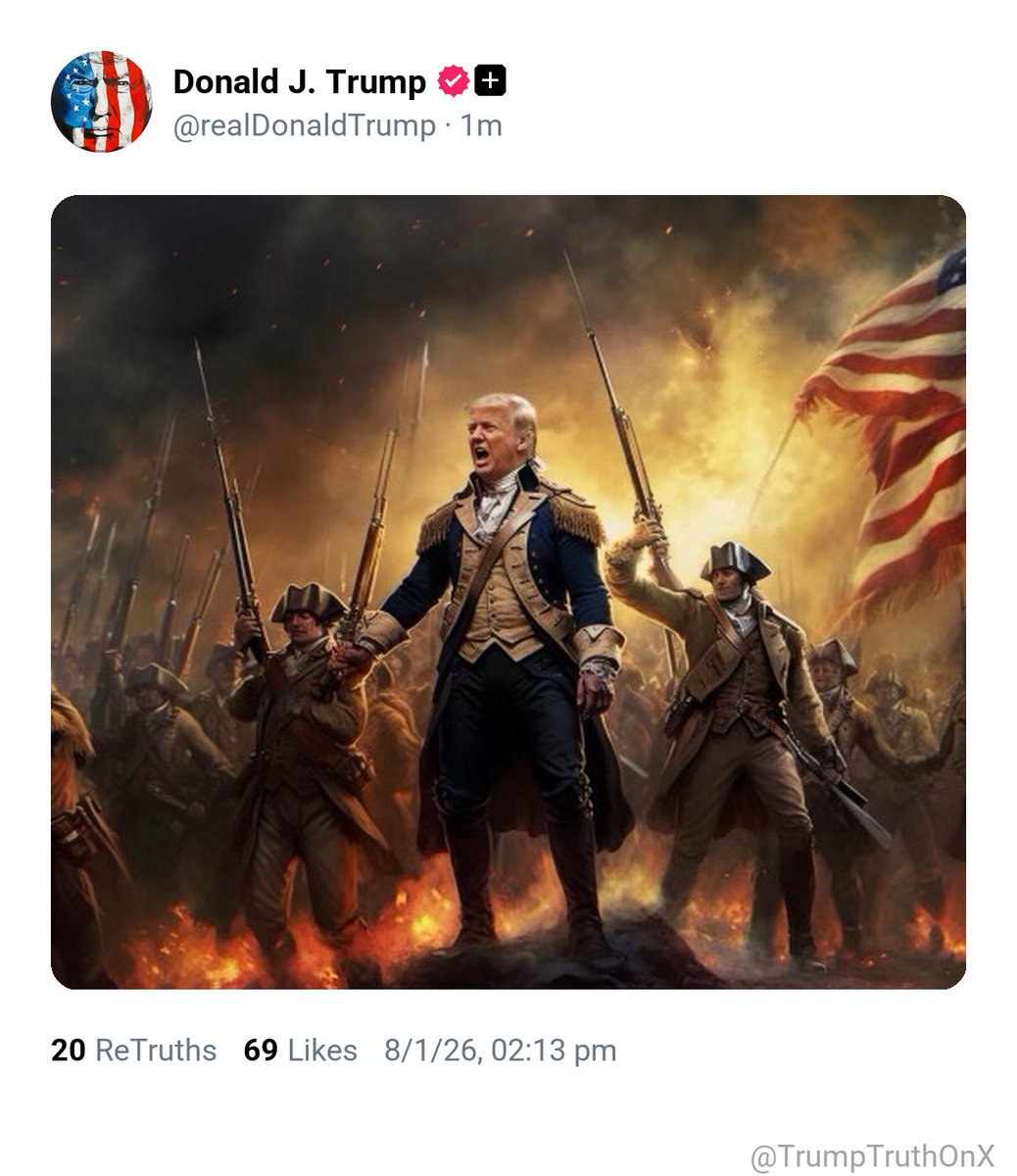 TrumpTruthOnX's tweet photo. New media post from Donald J. Trump

( TS: Aug 1 2026, 2:13 PM ET )​​​​​​​​‍‌​​​‌‌​​‍‍​​‌​‌​​‍​​‍‌‍‌‍‌‍​​‍‍​​​‌ https://t.co/RgqBGdy5oi