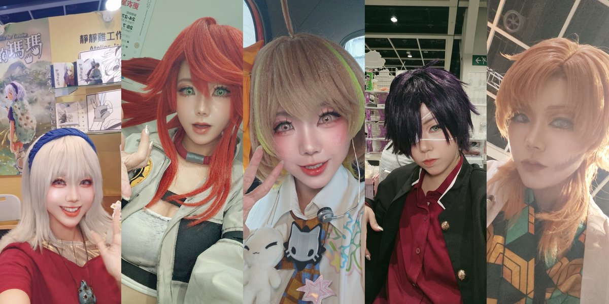 mao_majima's tweet photo. Another ACGHK done! 📸 Cosplayed all 5 days this year, no days off!😭❤️

D1 柏柏 (Hall 1 booth)
D2 Riyo (5th floor staff)
D3 Anis 
D4 高杉晉作(3rd floor booth)
D5 錆兔 (Stage performance)
#ACGHK26 https://t.co/xc4AlxHZ97