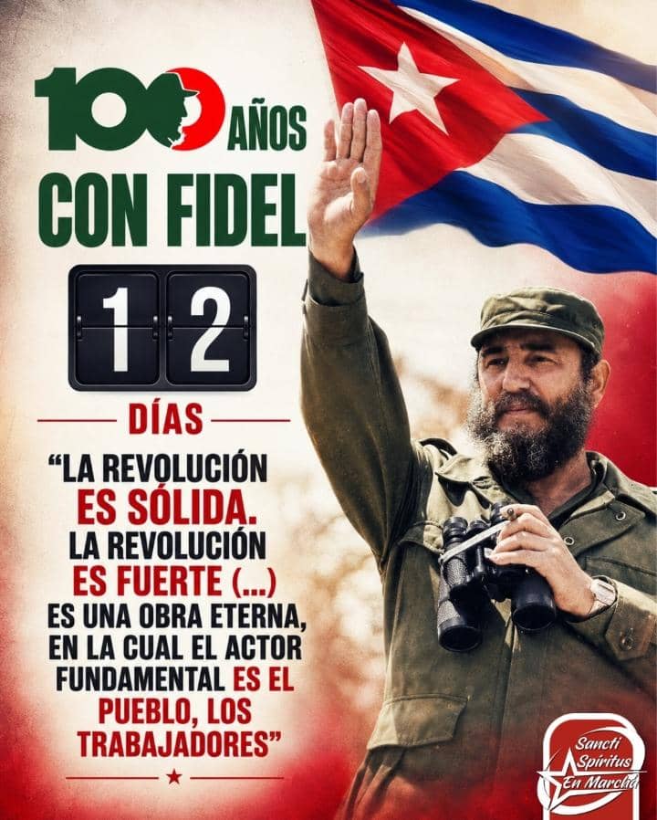 OdanisGutierrez's tweet photo. Seguimos en pié de lucha junto al pueblo de #Cuba y la Revolución cubana, guiados por las ideas de José y #FidelCastro. "Las trincheras de ideas son más fuerte que trincheras de piedras. #CentenarioDeFidel. https://t.co/5HWHa1pJDu