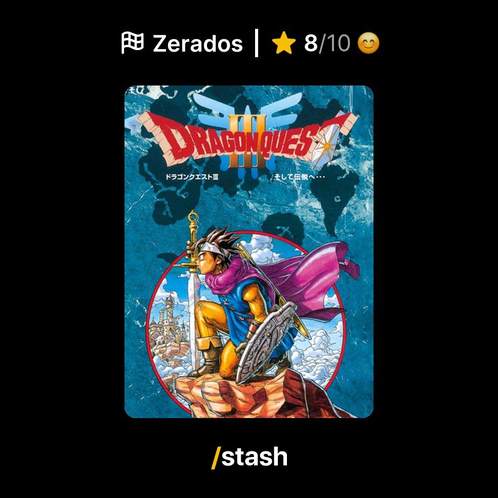 gusmuniz's tweet photo. Dragon Quest III: Soshite Densetsu he... (1996) 
8/10 ★★★★★★★★☆☆

Check out review on Stash!
https://t.co/RuAGDTOpuU

@StashTrackGames https://t.co/aV7h1xDD9z