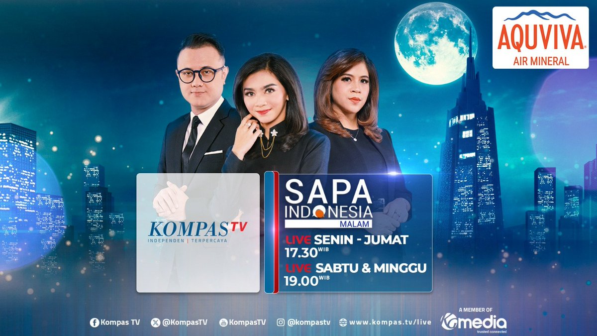 KompasTV's tweet photo. Banyak hal baru yang terjadi di sekitar kita dan siap diulas. Yuk, cari tahu informasi terkini hanya di #SapaIndonesia Malam pada jadwal berikut ini, bersama Aquviva! #InfoUpdate #Aquviva
πΊ: https://t.co/rUTSoY8ekA https://t.co/uEvvtolTEZ